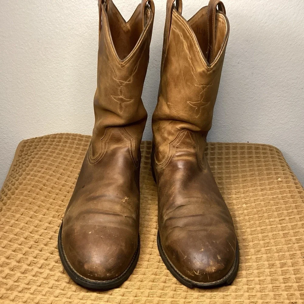 Ariat Heritage Roper Mens Sz 11.5 D US 35525 Brown Leather Cowboy Boot Western - Picture 3 of 11